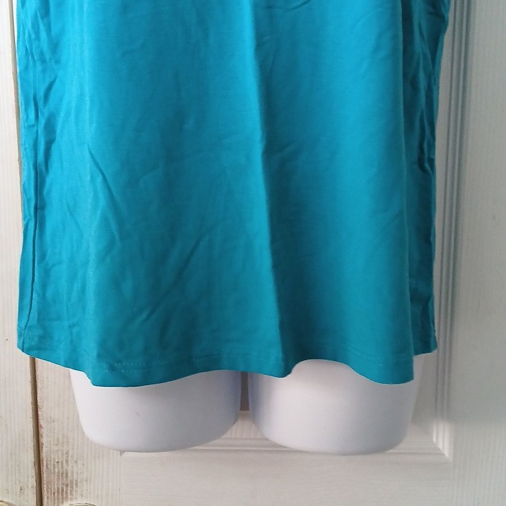 Peck & Peck weekend turquoise tank top Sz L - Picture 2 of 5